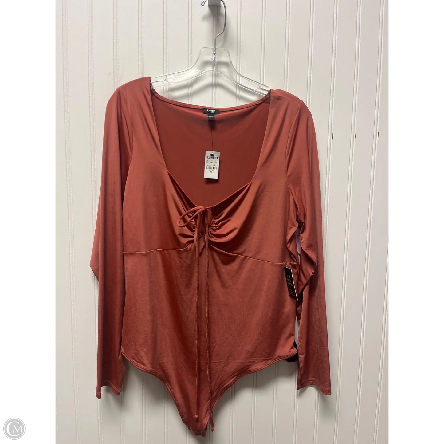 Bodysuit By Express In Orange, Size: Xl