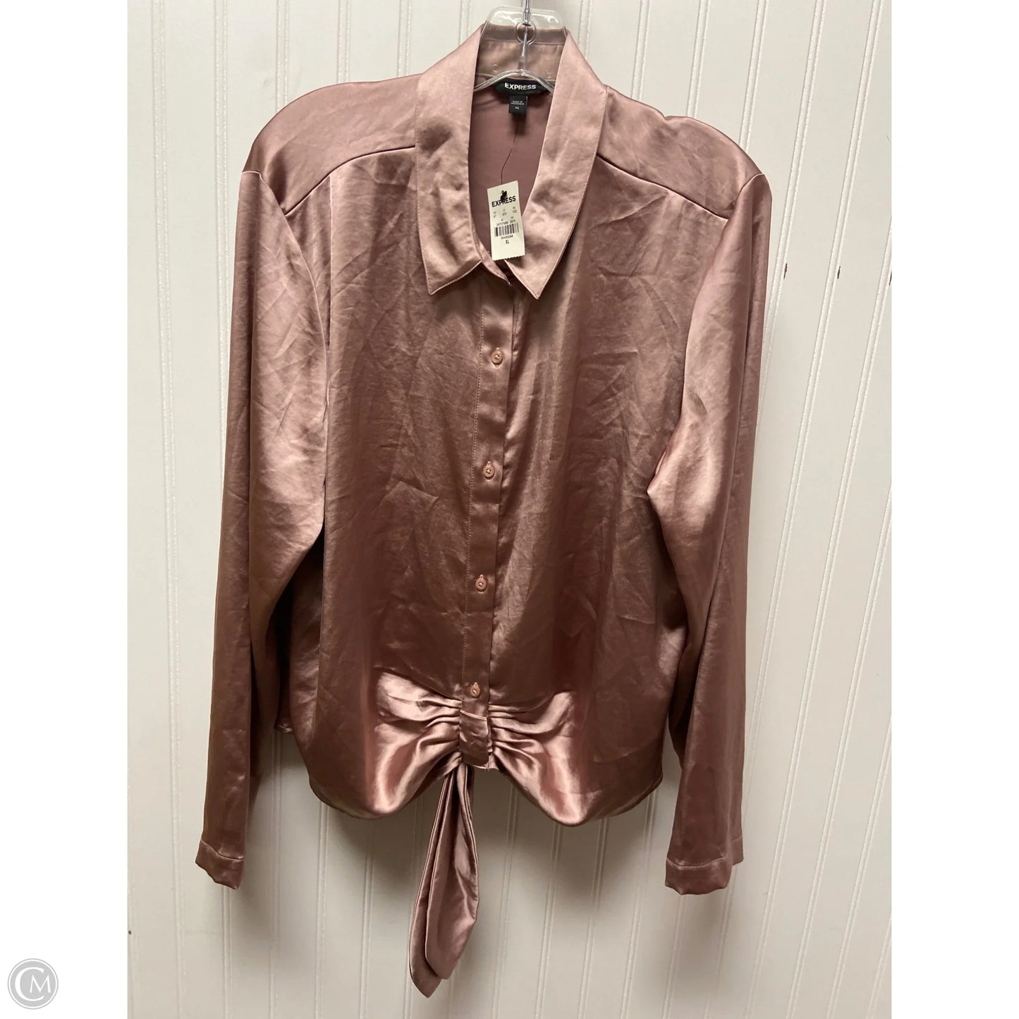 Top Long Sleeve By Express In Pink, Size: Xl