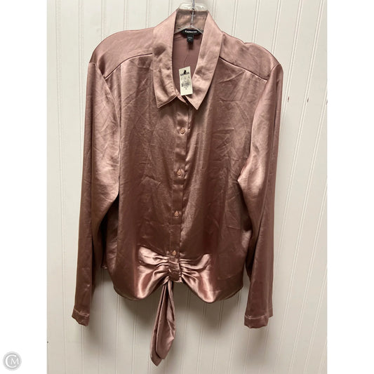 Top Long Sleeve By Express In Pink, Size: Xl