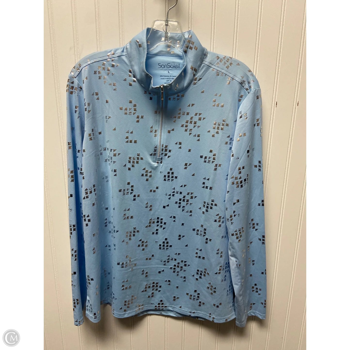 Athletic Top Long Sleeve Collar By Clothes Mentor In Blue, Size: L