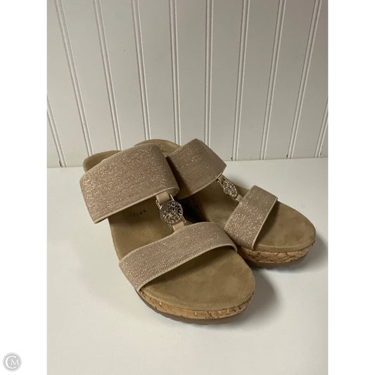Sandals Heels Wedge By Anne Klein In Gold, Size: 7