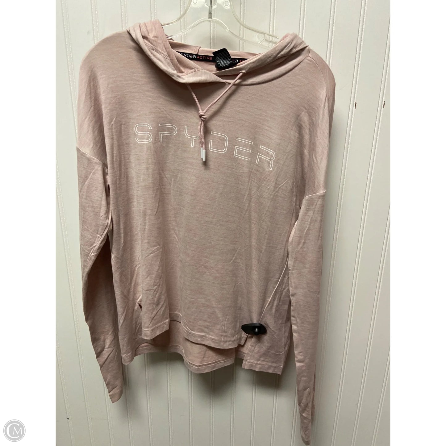 Athletic Top Long Sleeve Hoodie By Spyder In Pink, Size: M