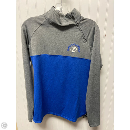 Athletic Top Long Sleeve Collar By Nhl In Blue & Grey, Size: M