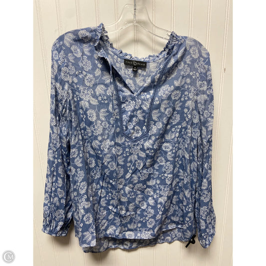 Top Long Sleeve By Fred David In Blue, Size: M
