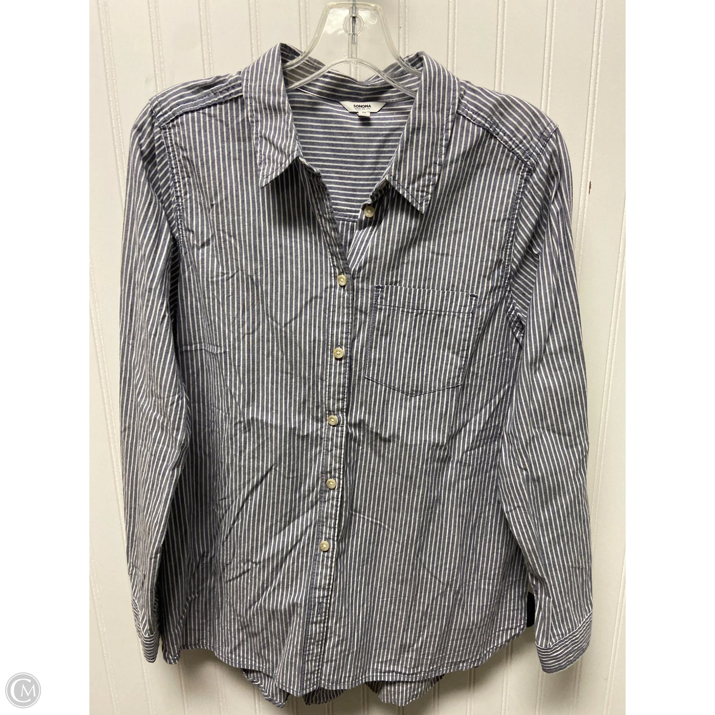 Top Long Sleeve By Sonoma In Striped Pattern, Size: M