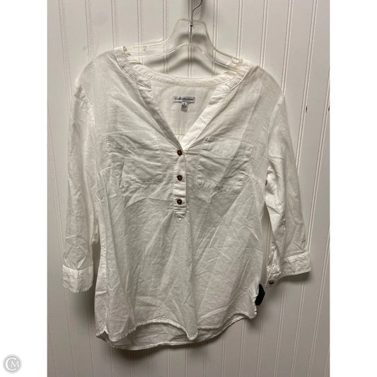 Top 3/4 Sleeve Basic By Croft And Barrow In White, Size: S