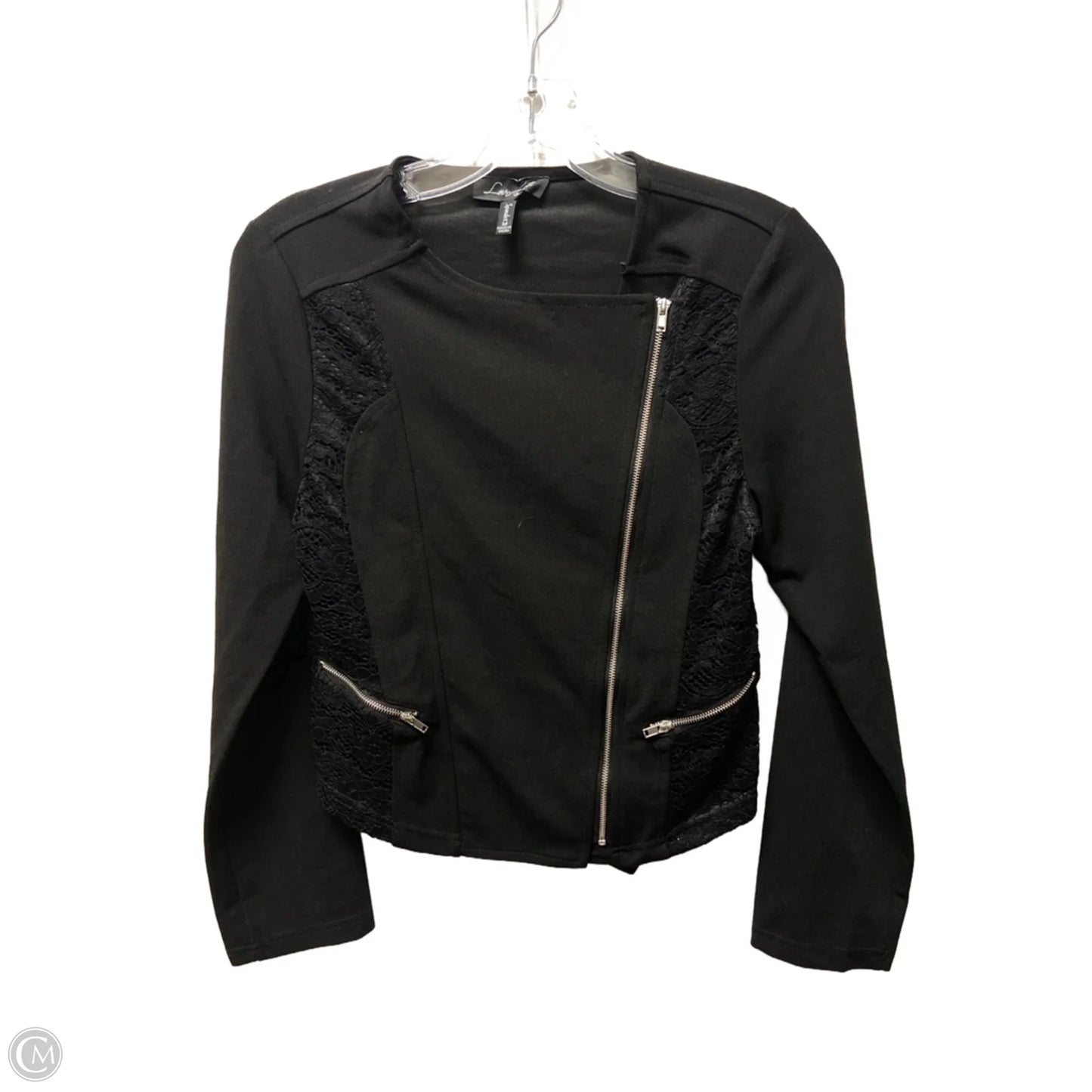 Jacket Moto By Clothes Mentor In Black, Size: M