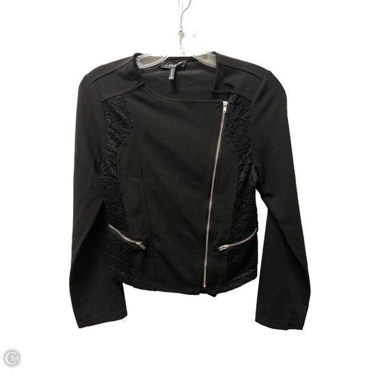 Jacket Moto By Clothes Mentor In Black, Size: M