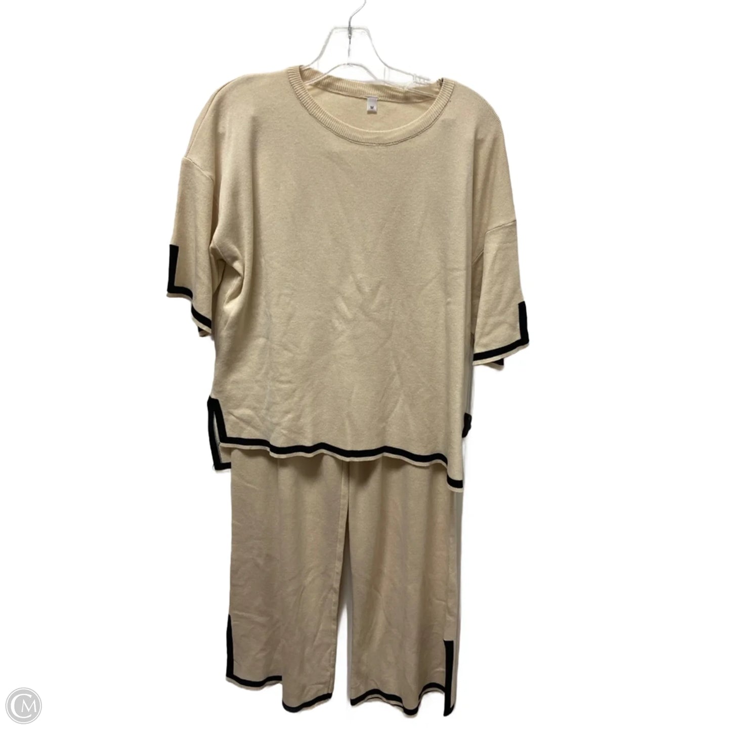 Pants Set 2pc By Cme In Black & Cream, Size: 8