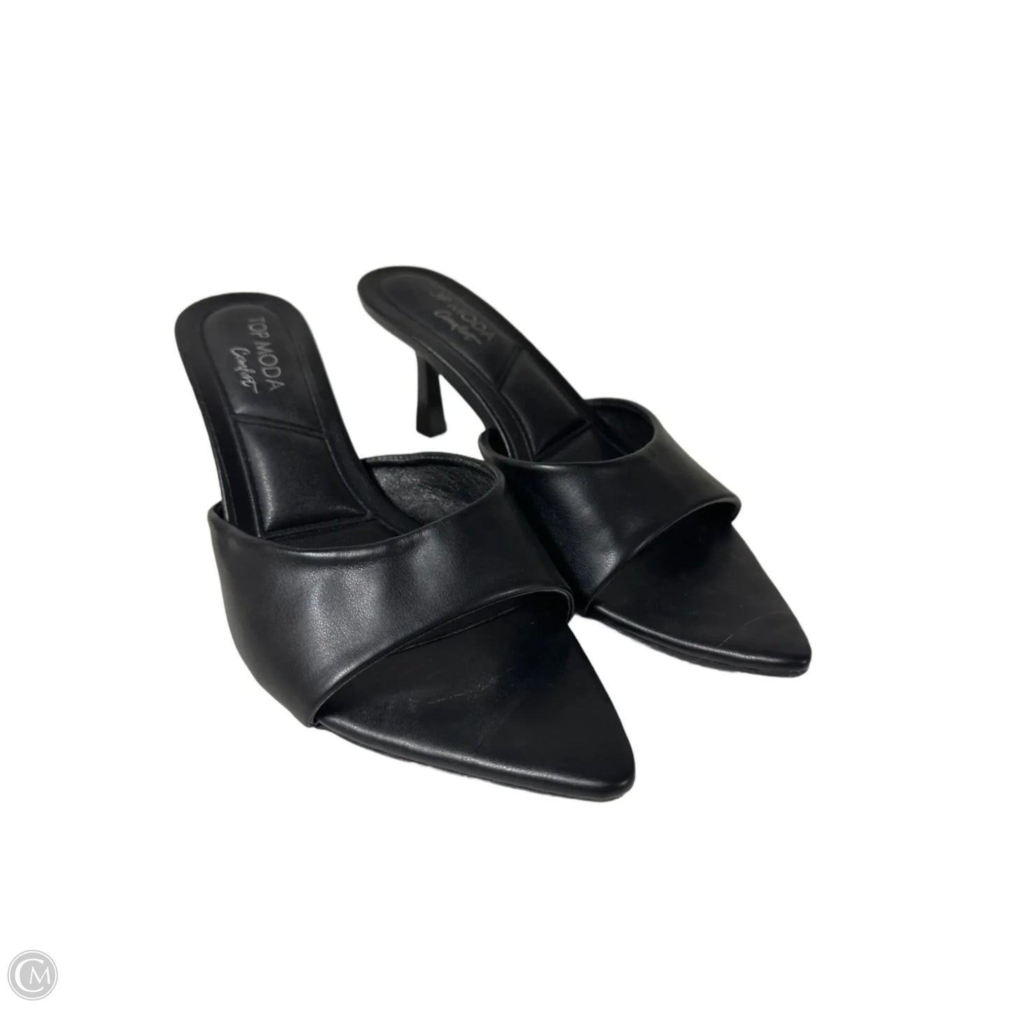 Sandals Heels Kitten By Top Moda In Black, Size: 7