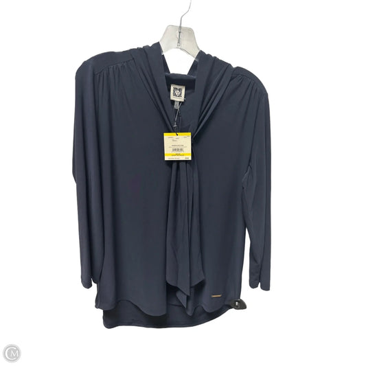 Top Long Sleeve By Anne Klein In Navy, Size: M