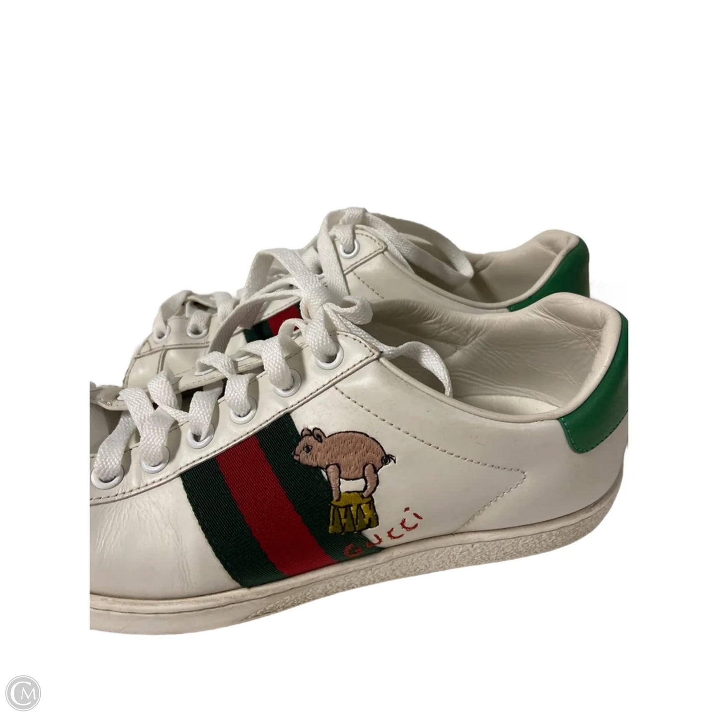 Shoes Luxury Designer By Gucci In White, Size: 6.5