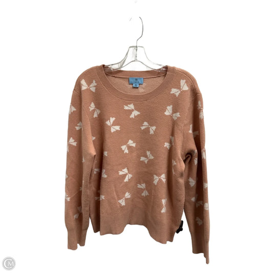 Sweater By Cece In Pink & White, Size: Xl