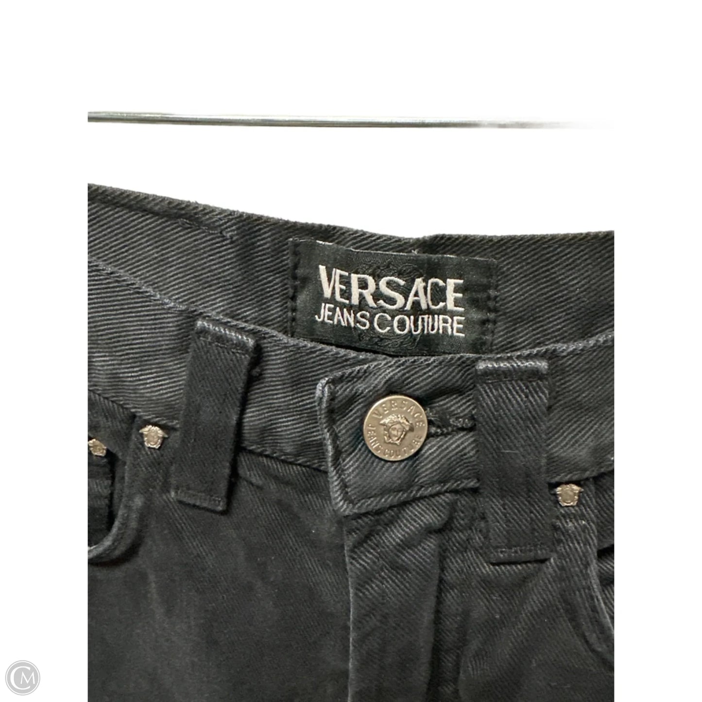 Jeans Luxury Designer By Versace In Black, Size: 4