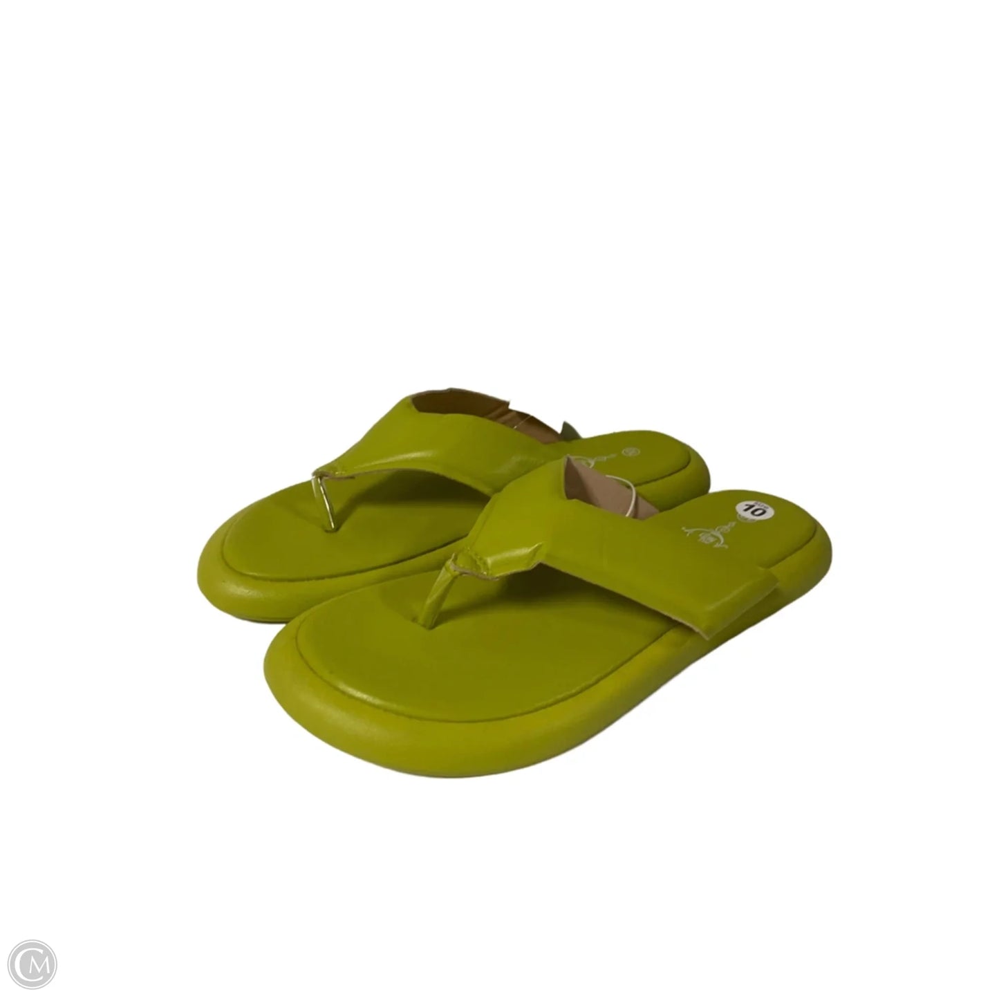 Sandals Flip Flops By Cmf In Chartreuse, Size: 10