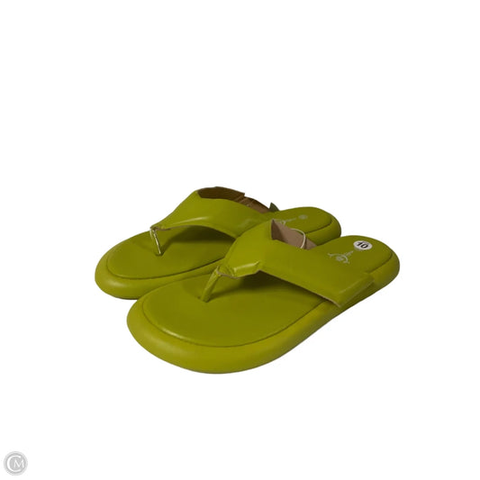 Sandals Flip Flops By Cmf In Chartreuse, Size: 10