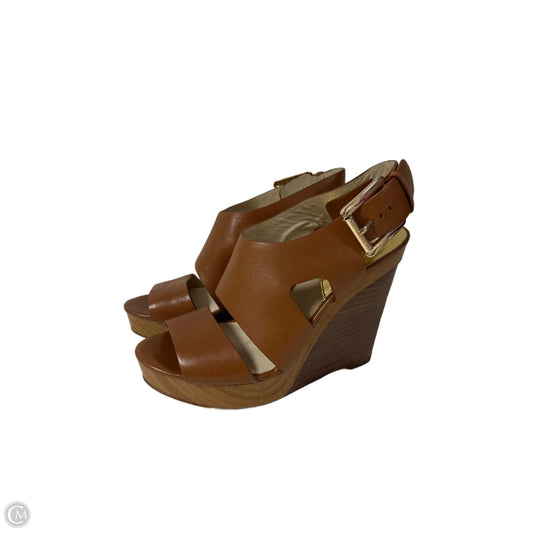 Sandals Heels Wedge By Michael By Michael Kors In Brown, Size: 7