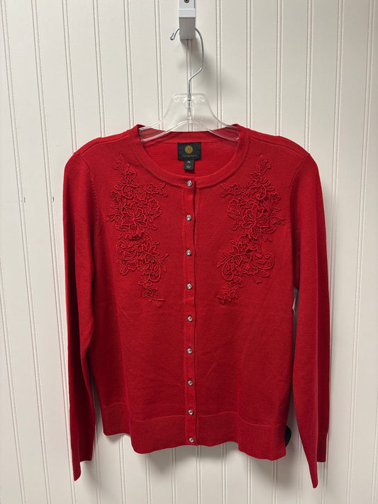 Sweater Cardigan By Jm Collections In Red, Size: Mp