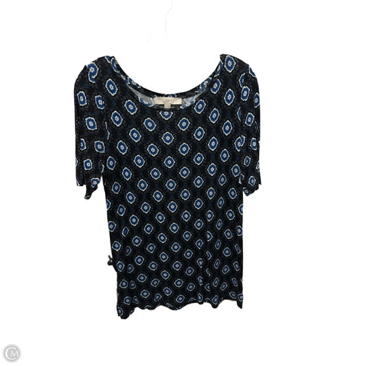 Top Short Sleeve By Loft In Black & Blue, Size: S