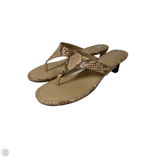 Sandals Heels Kitten By Vince Camuto In Snakeskin Print, Size: 7.5