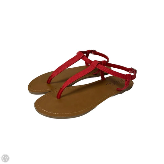Sandals Flats By Clothes Mentor In Red, Size: 7.5