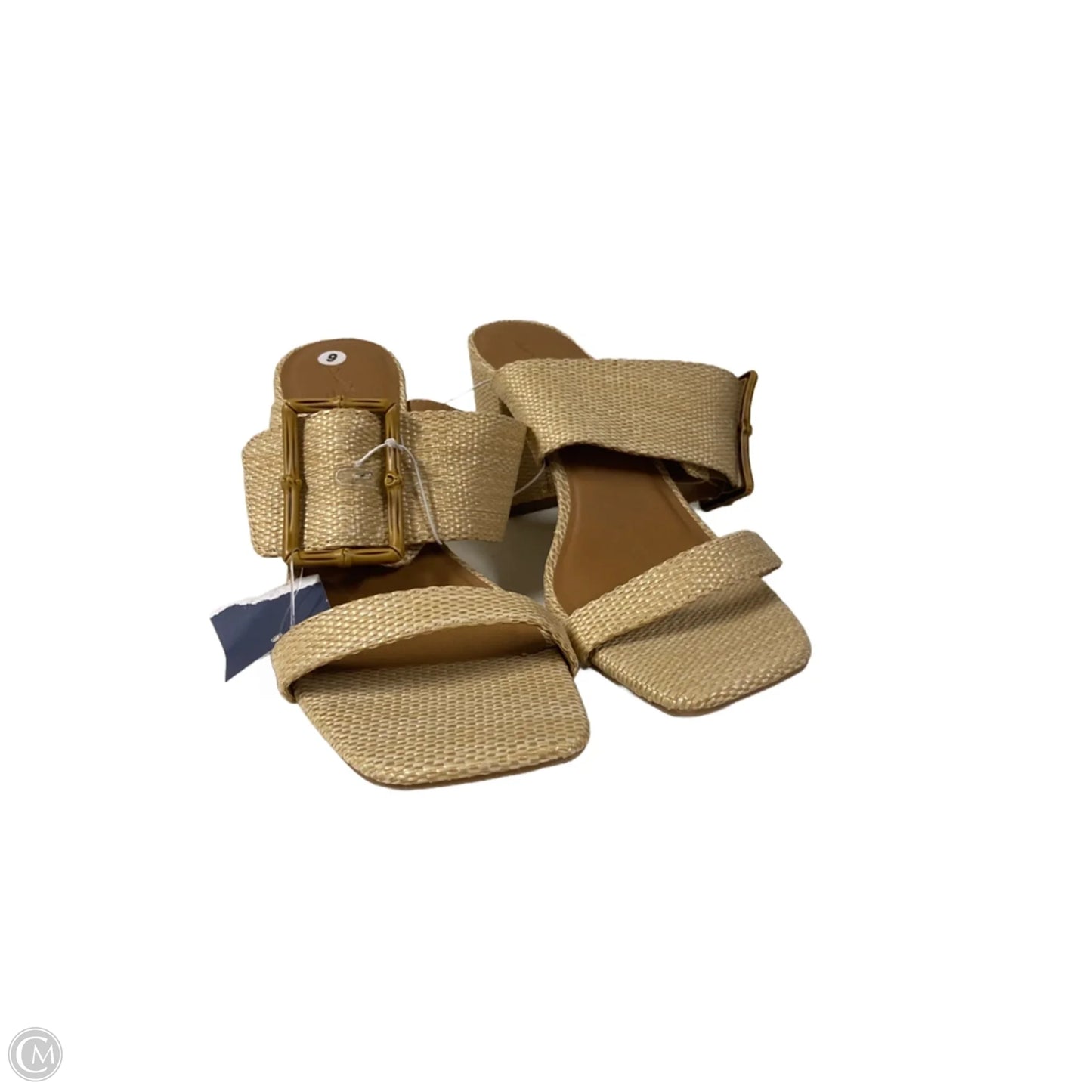 Sandals Heels Block By Universal Thread In Beige, Size: 9