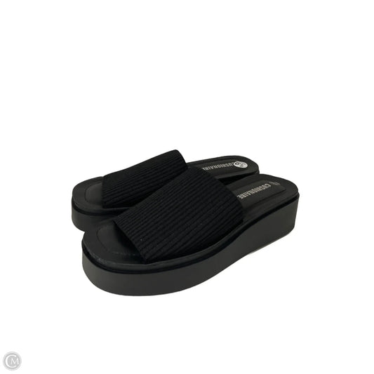 Sandals Heels Platform By Cushionaire In Black, Size: 6.5