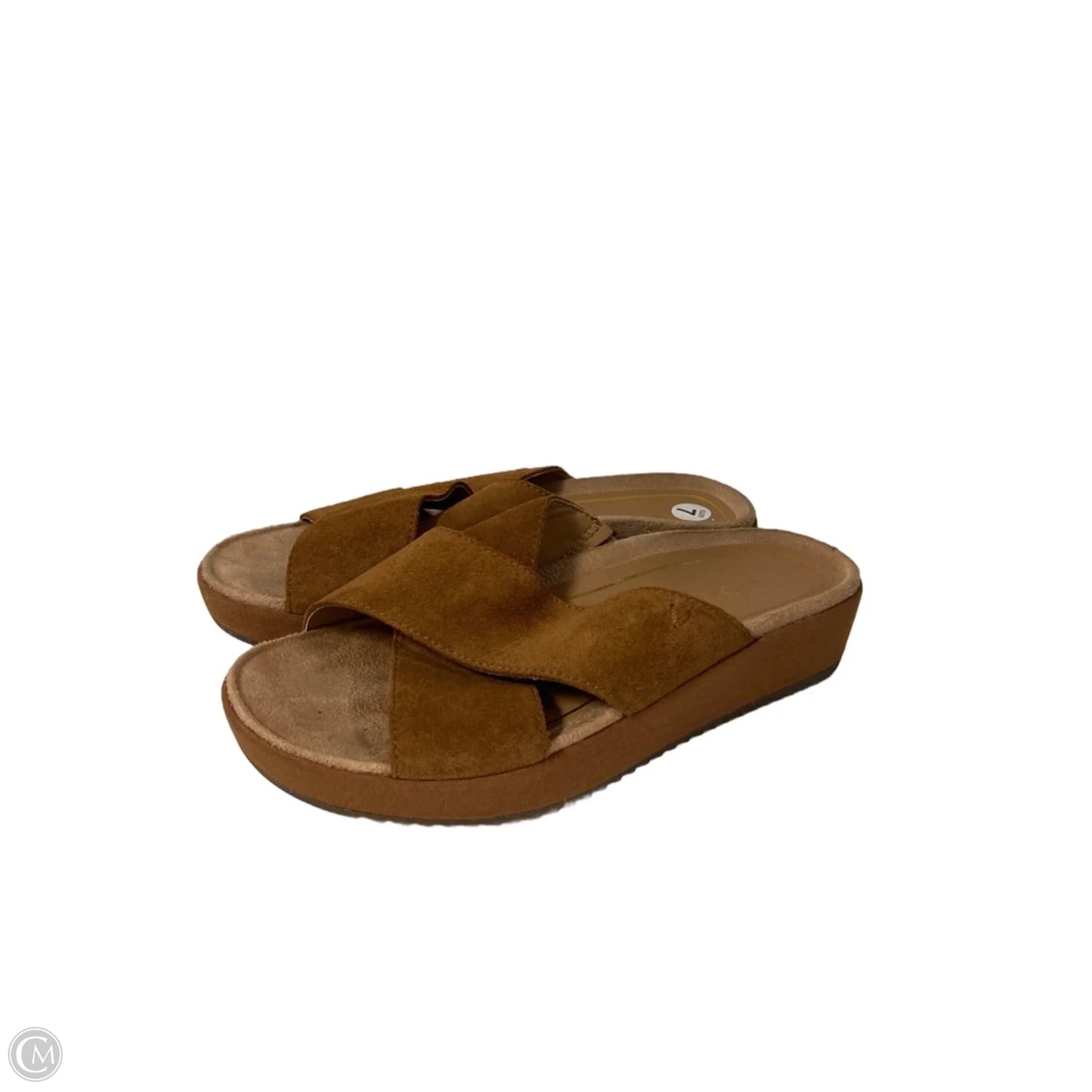 Sandals Heels Wedge By Vionic In Brown, Size: 7