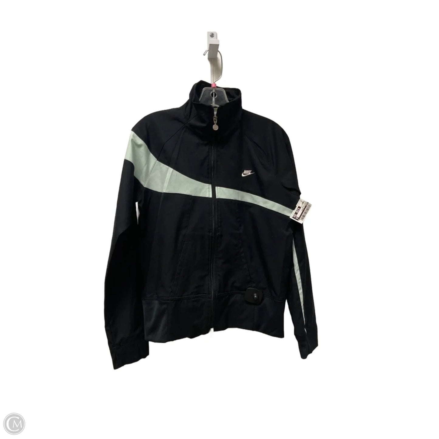 Athletic Jacket By Nike In Black & Blue, Size: M