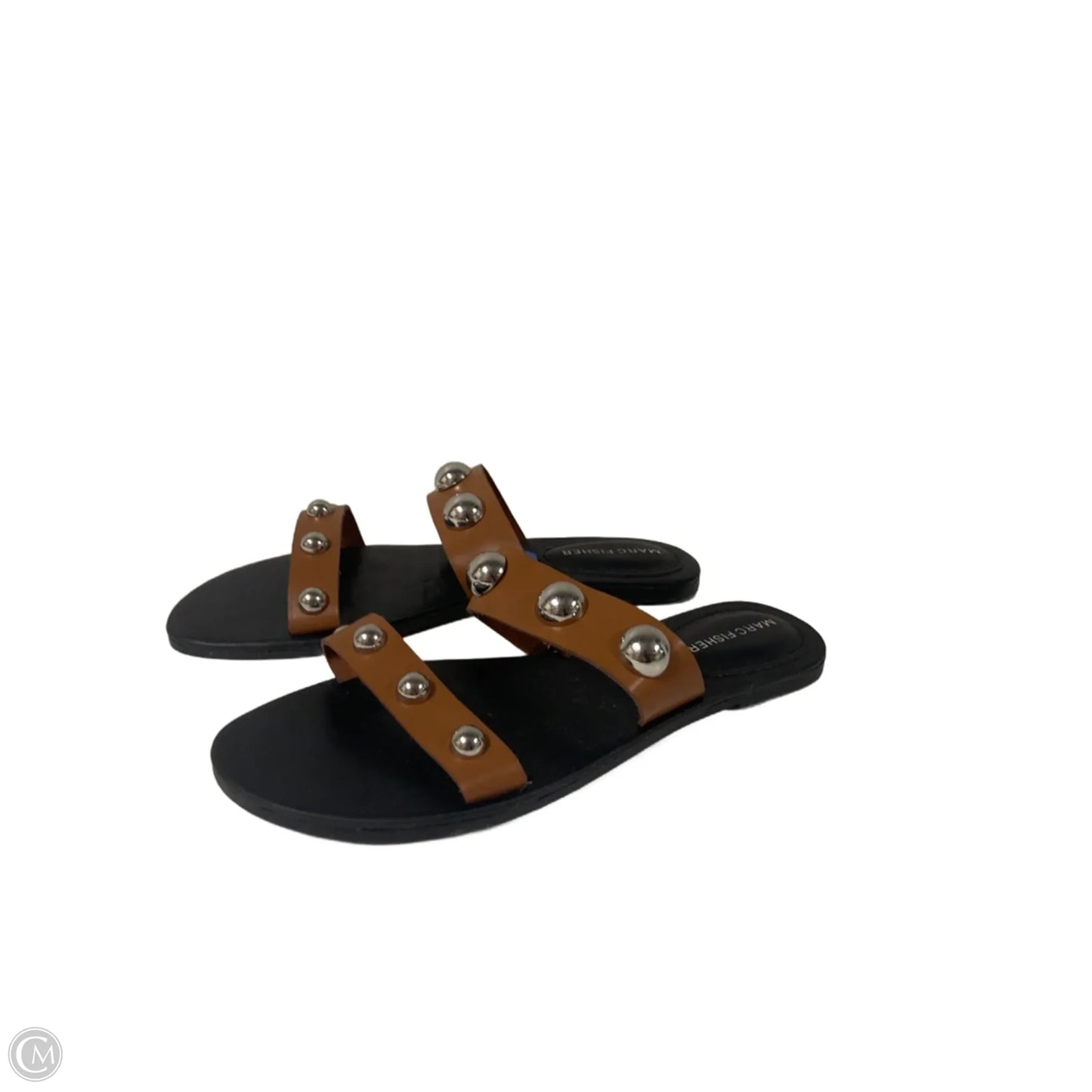 Sandals Flats By Marc Fisher In Black & Brown, Size: 6.5