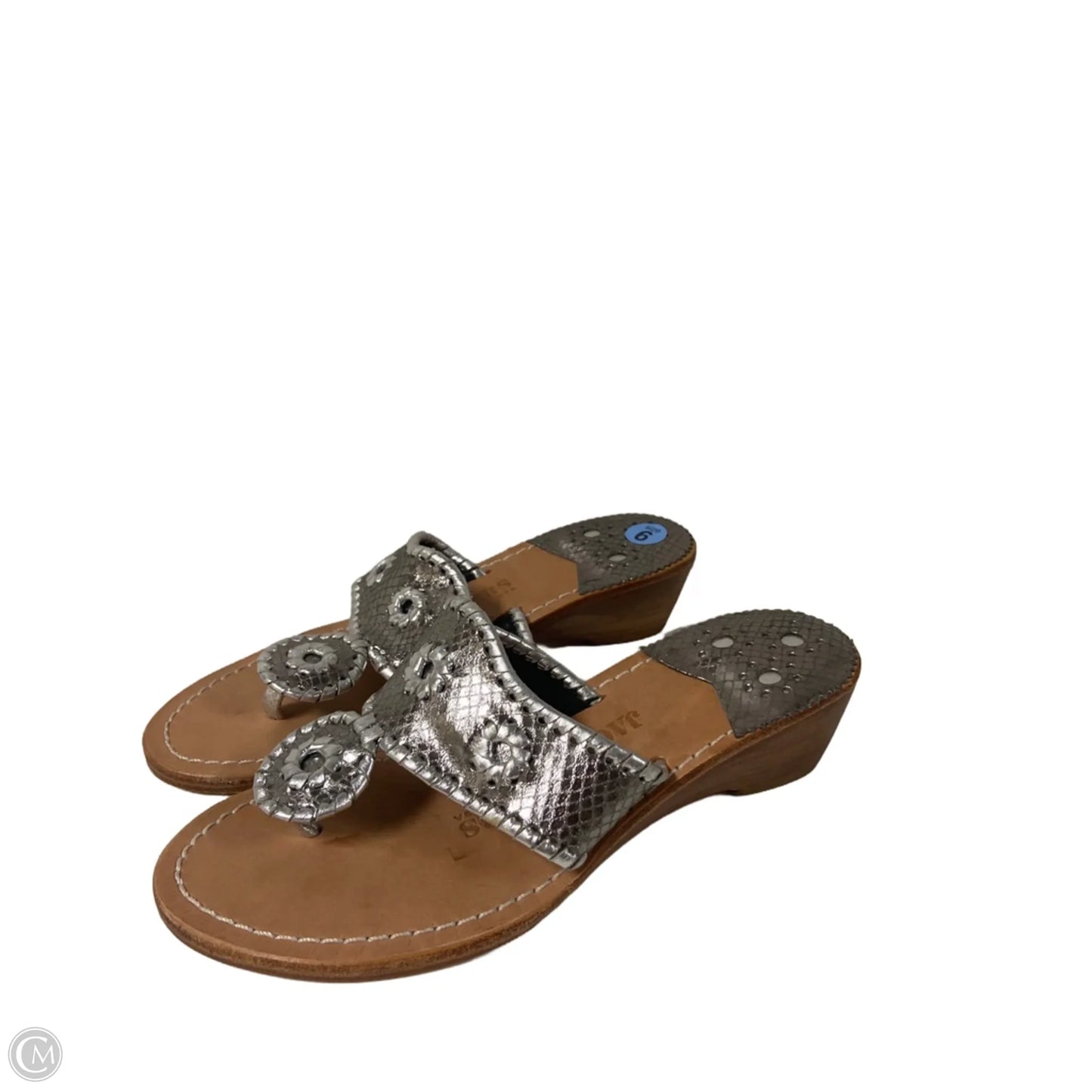 Sandals Heels Wedge By Jack Rogers In Silver, Size: 6