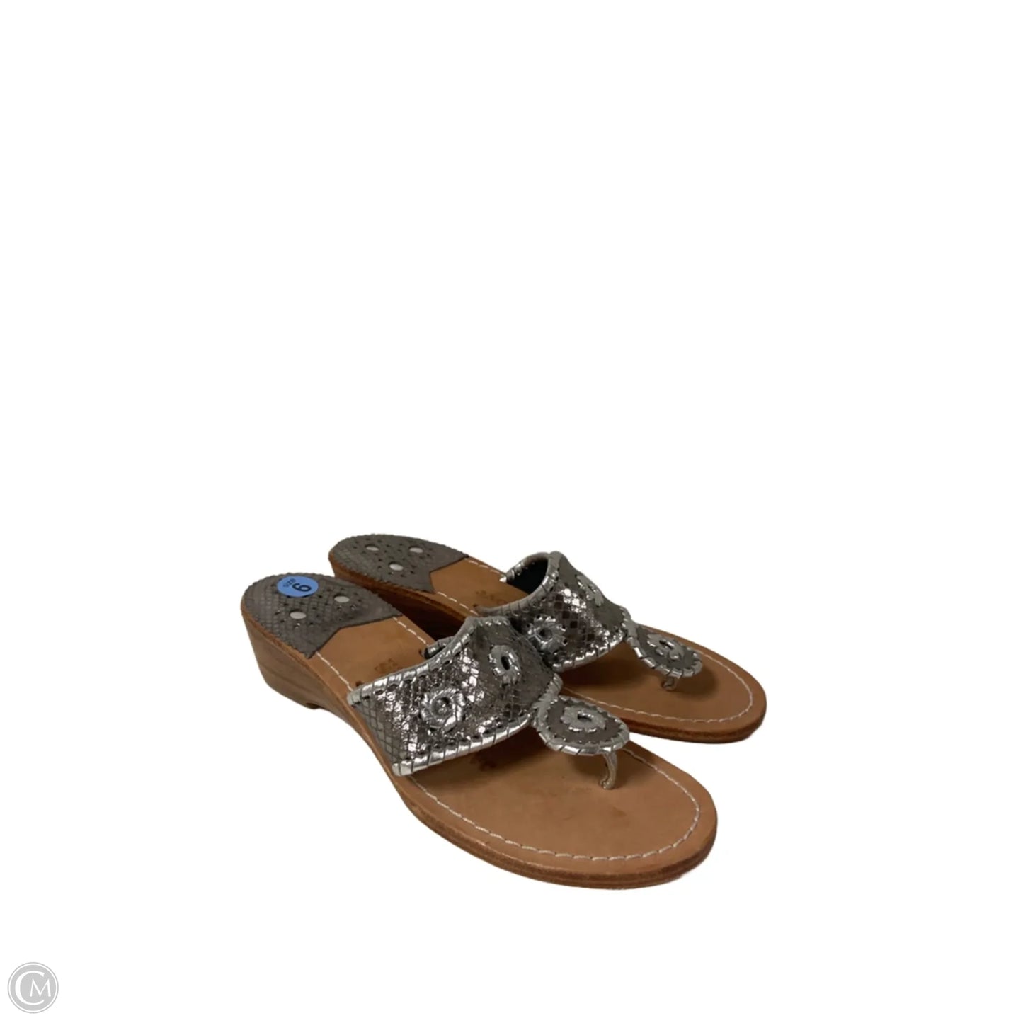 Sandals Heels Wedge By Jack Rogers In Silver, Size: 6