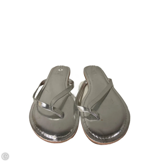 Sandals Flip Flops By J. Crew In Silver, Size: 7
