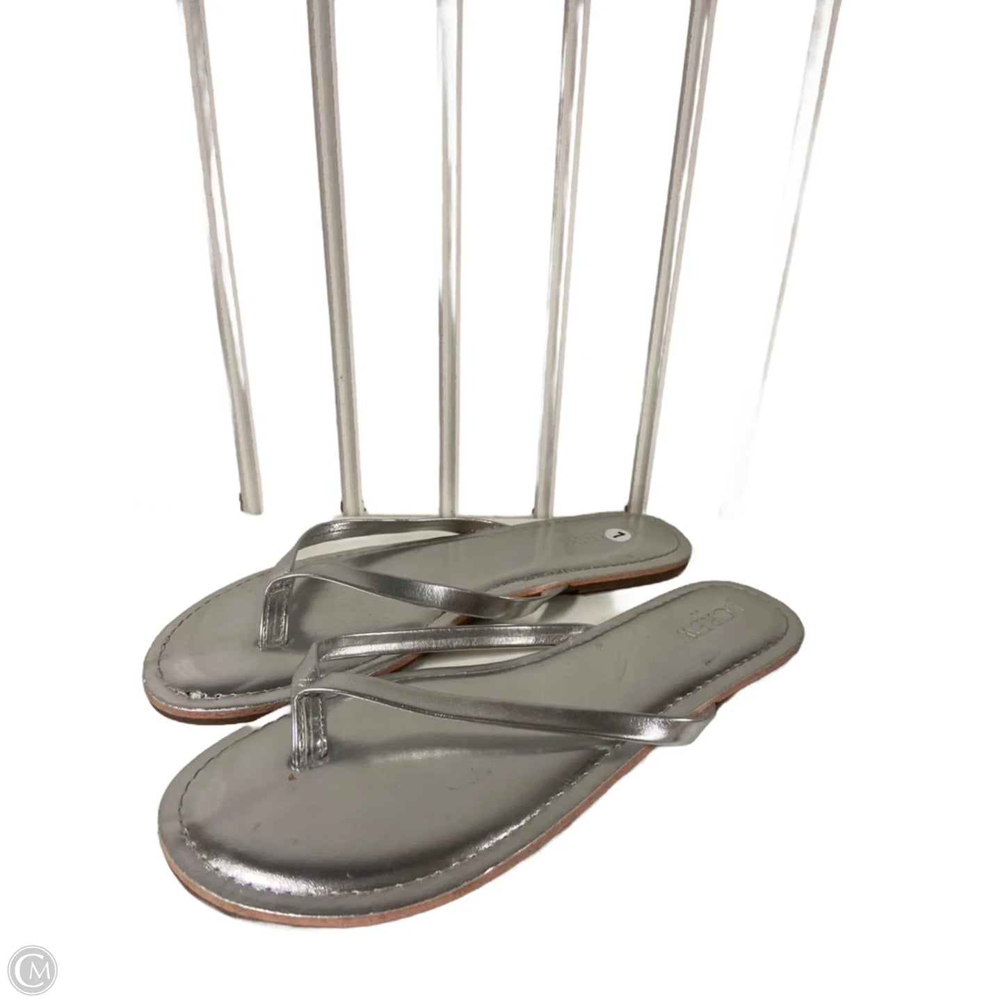Sandals Flip Flops By J. Crew In Silver, Size: 7