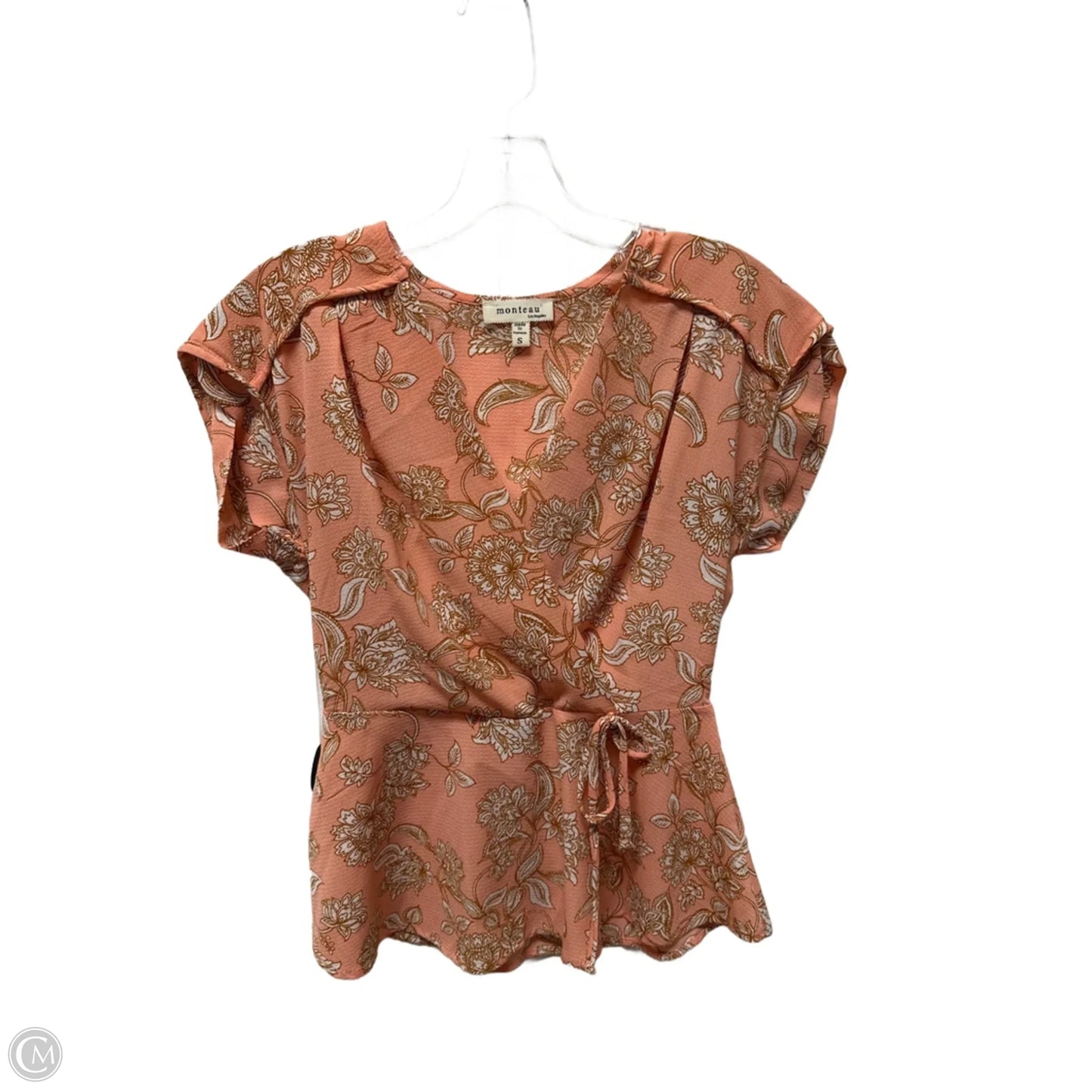Top Sleeveless By Monteau In Orange, Size: S