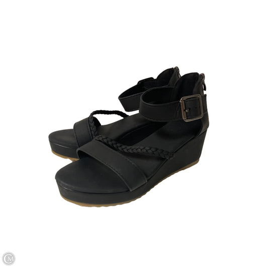 Sandals Heels Wedge By Cmf In Black, Size: 7.5
