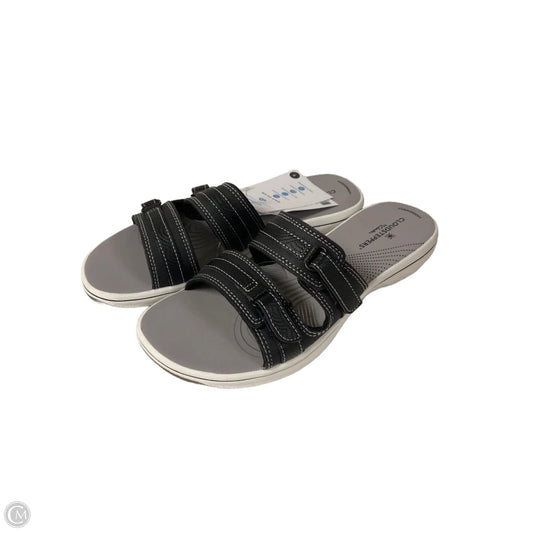 Sandals Flats By Clarks In Black & Grey, Size: 7