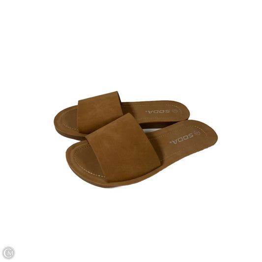 Sandals Flats By Soda In Tan, Size: 6