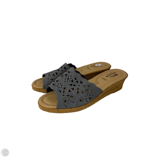 Sandals Heels Wedge By Spring Step In Grey, Size: 7.5