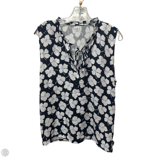 Top Sleeveless By Loft In Navy, Size: L
