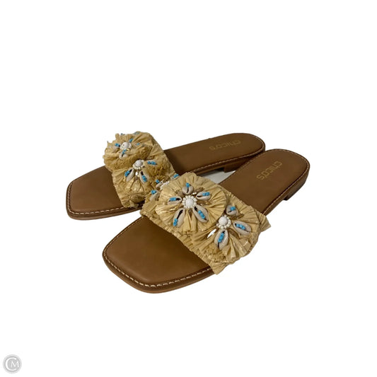 Sandals Flats By Chicos In Beige, Size: 9
