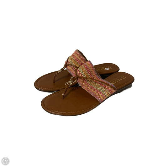 Sandals Flip Flops By Italian Shoemakers In Multi-colored, Size: 9