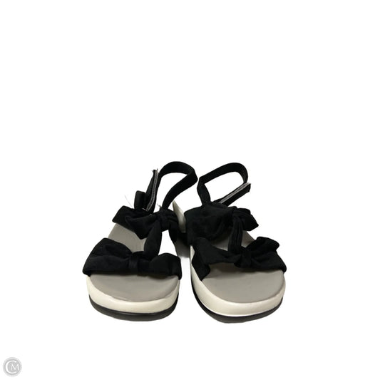 Sandals Heels Wedge By Cme In Black & Grey, Size: 5.5