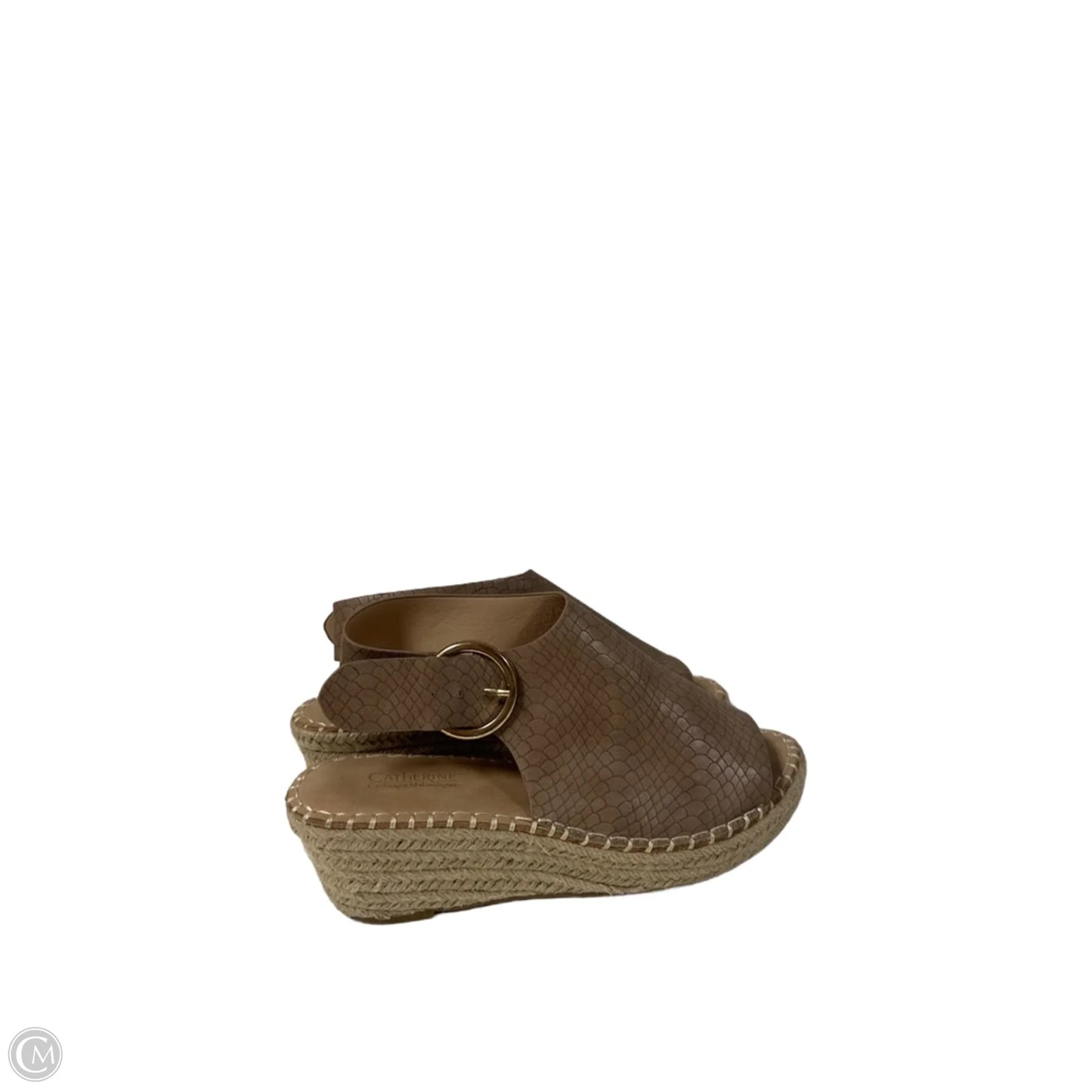 Sandals Heels Wedge By Catherine Malandrino In Taupe, Size: 10