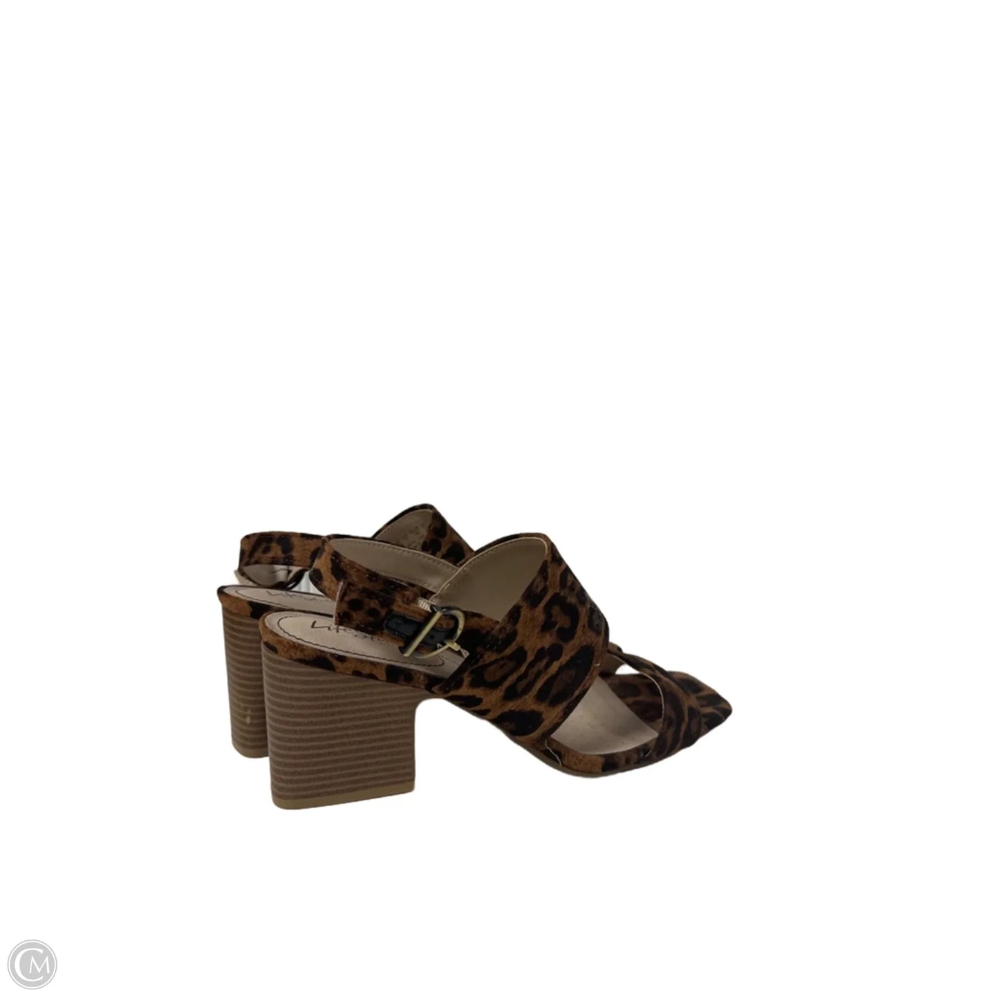 Sandals Heels Block By Life Stride In Animal Print, Size: 10