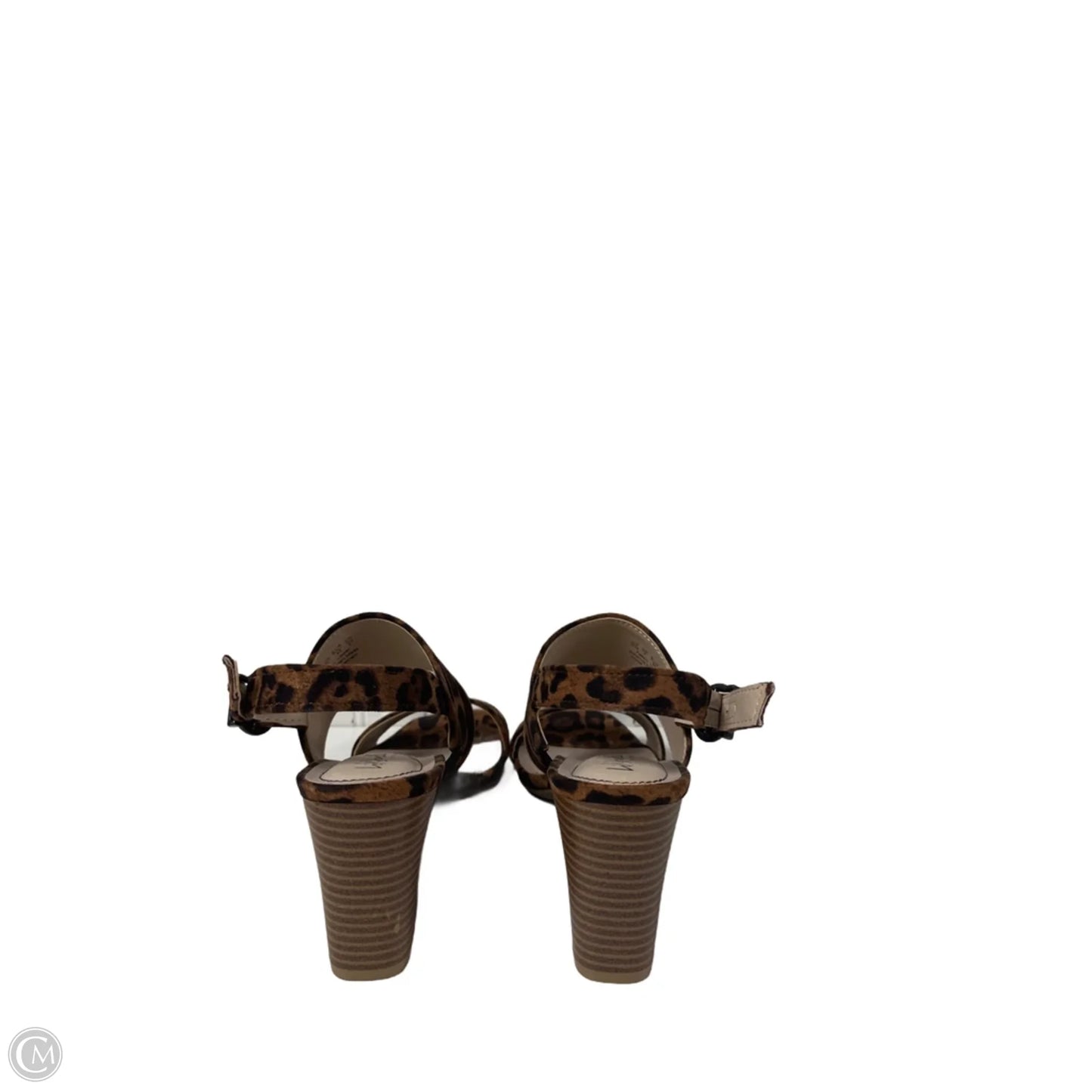 Sandals Heels Block By Life Stride In Animal Print, Size: 10