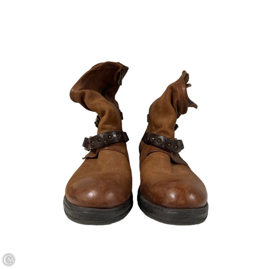 Boots Ankle Heels By Cma In Brown, Size: 6.5