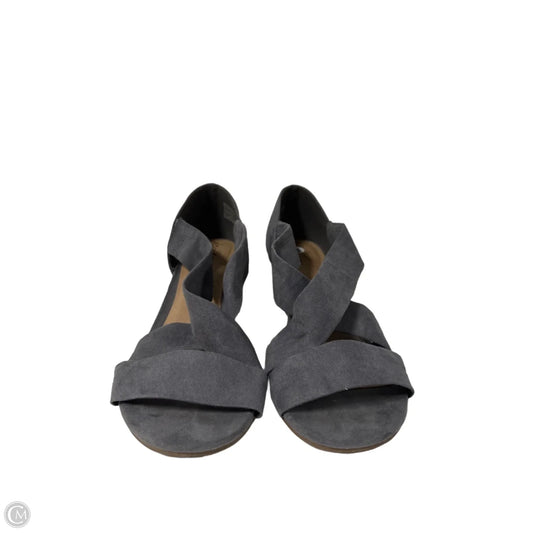 Sandals Heels Wedge By Dexflex In Grey, Size: 9