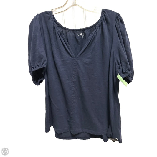 Top Short Sleeve Basic By Loft In Navy, Size: L