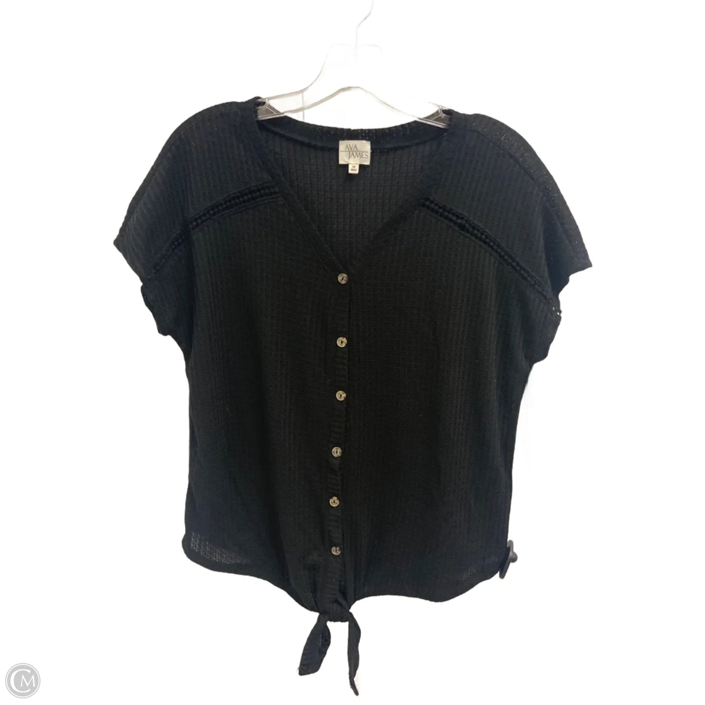 Top Short Sleeve Basic By Ava James In Black, Size: M
